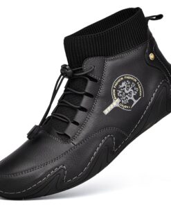 Mens Fashion Cow Leather Ankle Boots