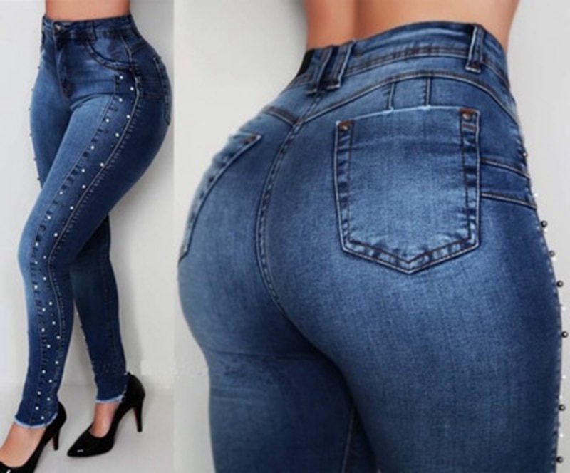 Women's Riveted High Waist Jeans