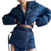 Cotton Top Jacket Hoodie & Bodycon Skirt Set