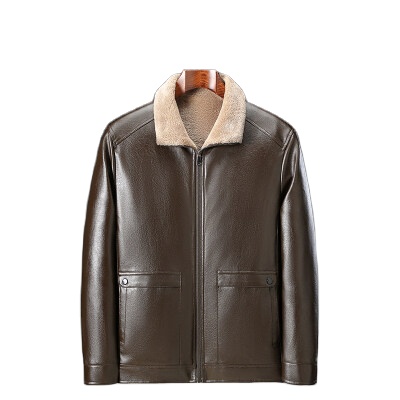Men's Autumn Leather Faux Fur Coat