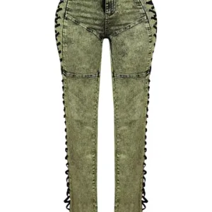 Lace Up Denim Jeans